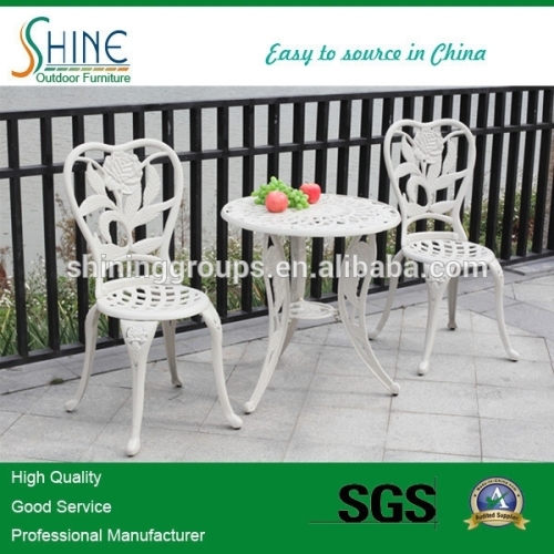 white casting aluminum chairs with table set (2+1) SCAF39