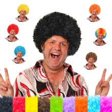 80s Anime Christmas Halloween Clown Wig - Afro Puff Wigs for Cosplay and Parties