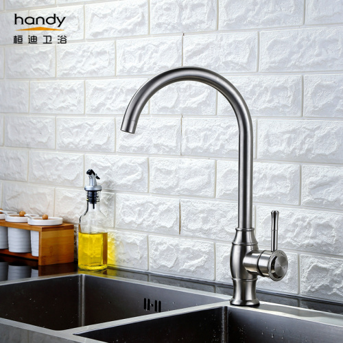 Single handle swivel stainless steel kitchen mixer taps