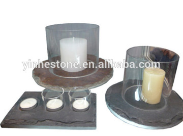 slate candlesticks holders slate candlehoder slate candlesticks
