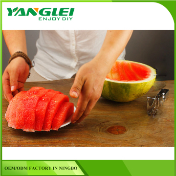 Watermelon Slicer Corer & Server Tongs Stainless Steel Melon Cutter