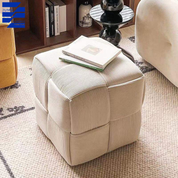 Glamorous Modern Square Leather Footstool for Living Room