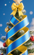 Merry christmas ribbon for christmas tree