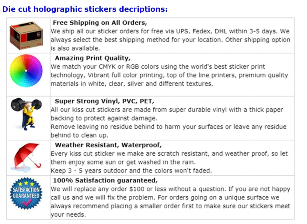 Reflective Round Vinyl Security Labels Custom Make Hologram Stickers/Anti-Fake 3D Laser Sticker