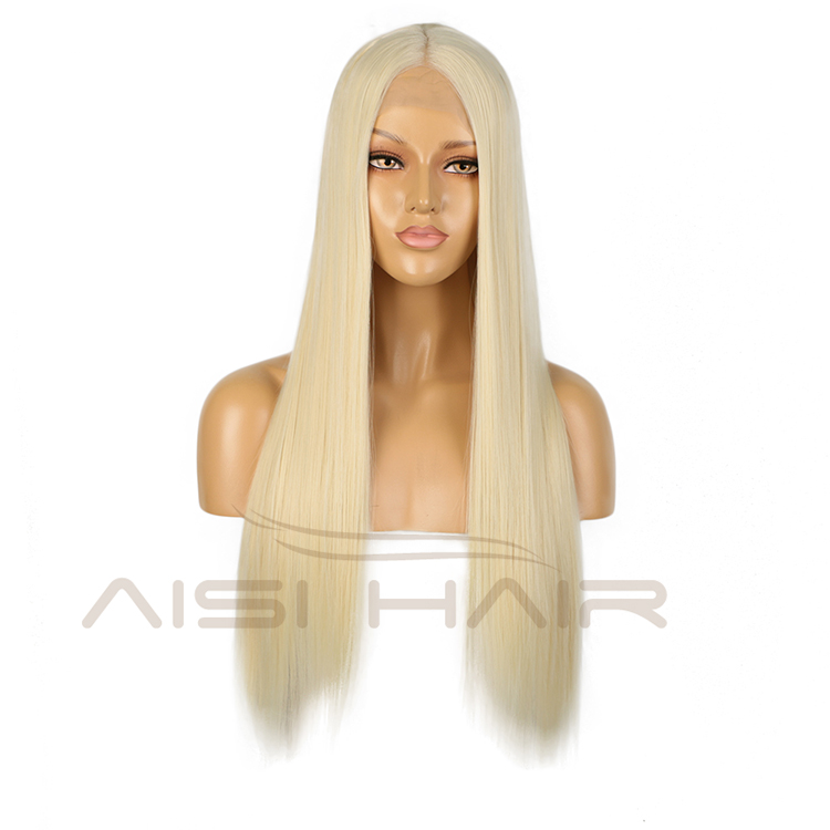 Aisi Hair Cheap 26 Inch Wholesale Long Blonde Color Wig Long Silky Straight Swiss Lace Wigs Synthetic Hair Wigs For Black Women