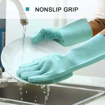 Gants en silicone avec brosse de nettoyage