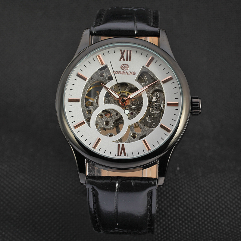 Leather wrist Automatic Mens watches on sale