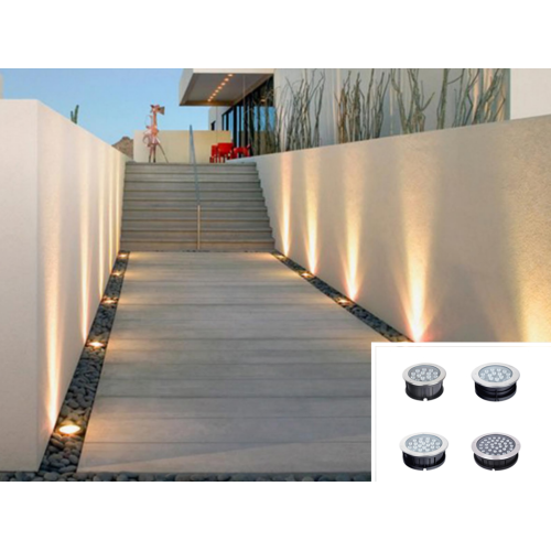 Buried lights for garden stone paths