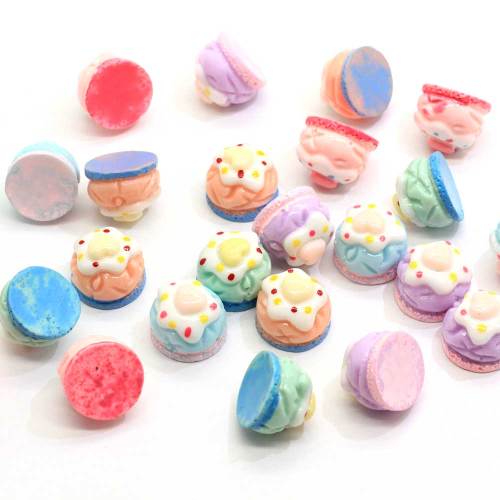 Süße Simulation Macaron Kuchenharz Cabochon für Telefon Deko Scrapbooking DIY dekorative Handwerk Mini Play Food