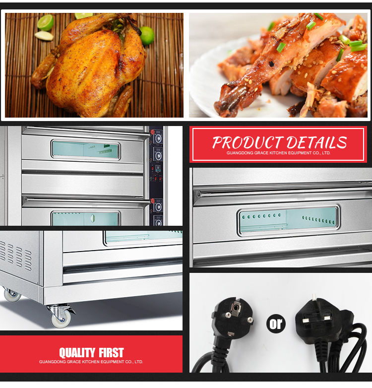 Commercial Multifunctional Digital Free Standing 3 Layer Electric Pizza Oven For Baking
