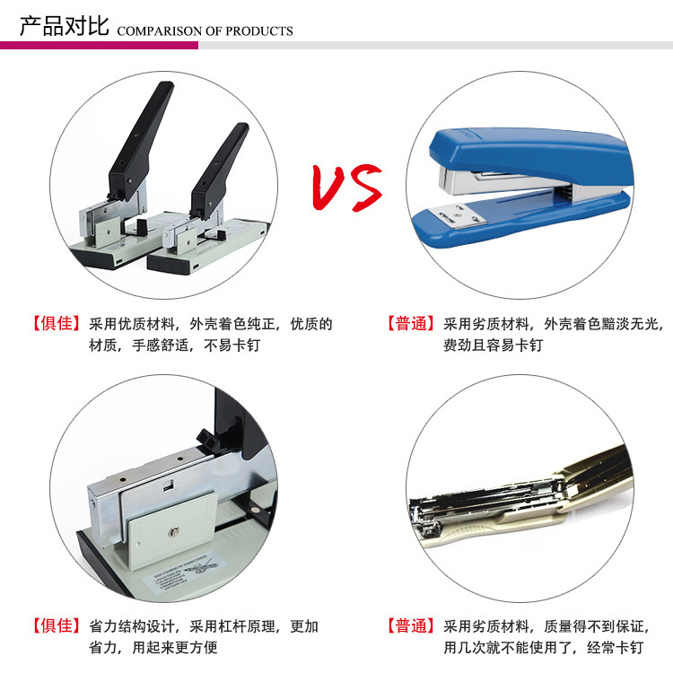 Black Metal Factory Supplier Standard Office Book Binding Heavy Stapler Machine