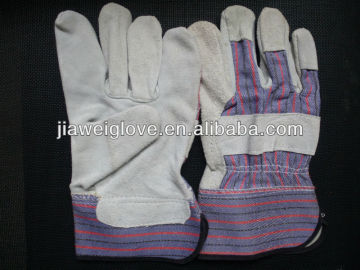 Single palm cow split leather work gloves, welding work gloves/guantes 25