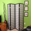 Non-Woven Fabric 3 Panels Folding Wooden Divider Screen