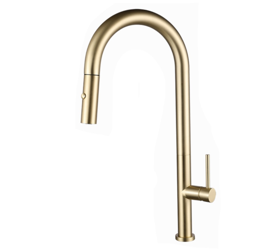 2021 호화스러운 황금 철수 수채 꼭지는 풀다운 스프레이 어를 가진 부엌 꼭지 매트 검정을 뺍니다