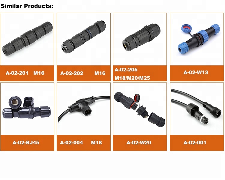 2pin 3pin 4pin M20 Outdoor quick release waterproof connector male female electrical power connector