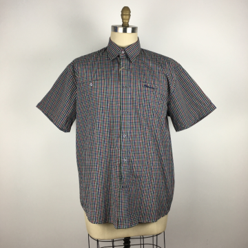 fine-plaid plus size Office leisure shirt