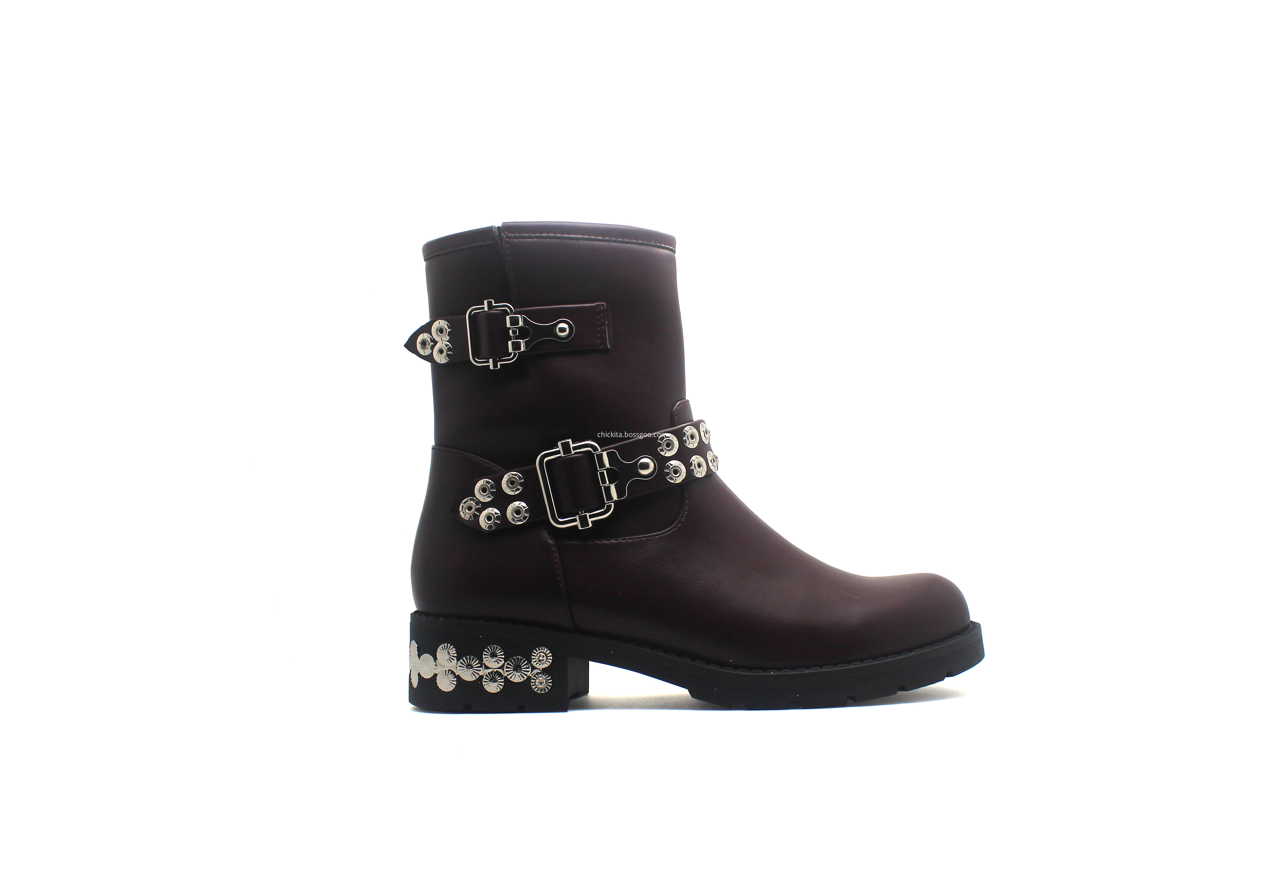 Fashion Flat  Martin Ladies Boots With Rivet decoration