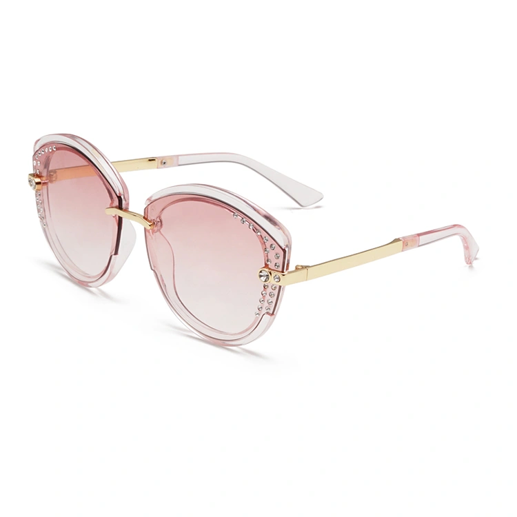 Frameless Women Color Lense Diamond Sunglasses