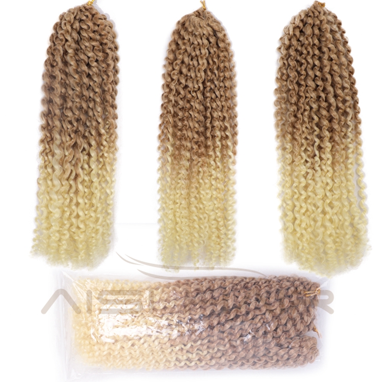 Aisi Hair Wholesale 12 Inch High Quality Marly Bob Heat Resistant Fiber Ombre Blonde Synthetic Crochet Braiding Hair Extensions