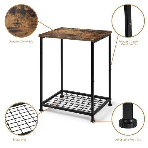 2 packs Table de chevet de chambre avec étagère de rangement