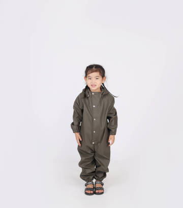 Child pu unisex all season outdoor hiking Waterproof colorful single person coating rainwear suit