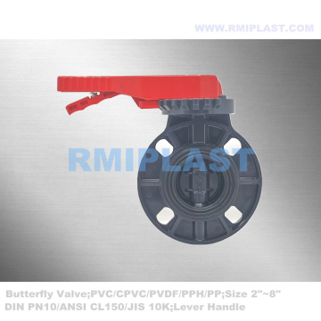 DN80 PVC butterfly valve PN10/PN16/JIS10K/ANSI Class125/150