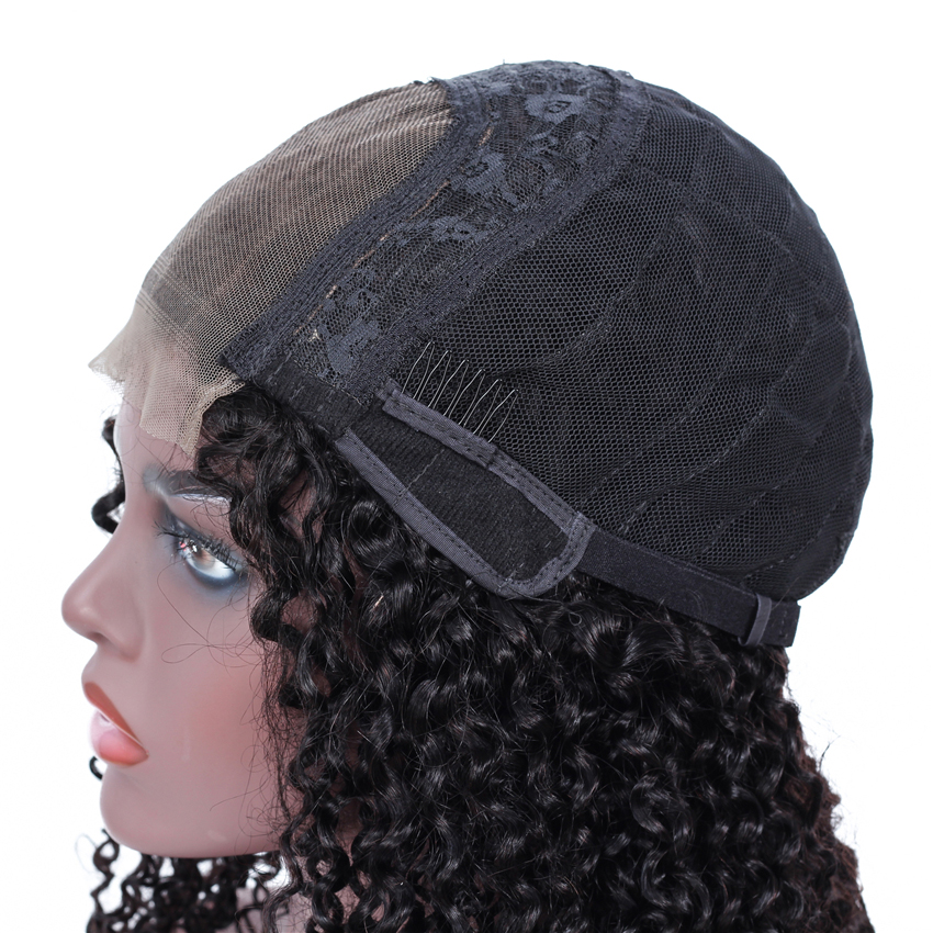 kinky curly human hair wig with closure lace closure wig