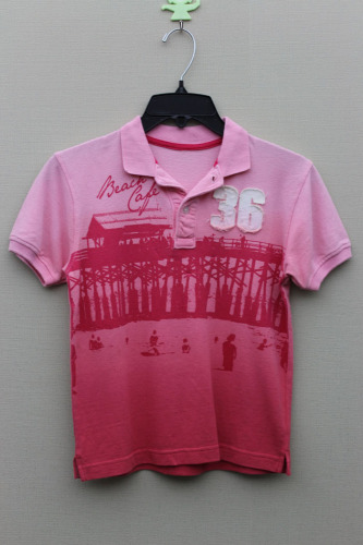 BOY'S 100% COTTON KNITTED HANG DYED POLO WITH PRINT & EMBROIDERY