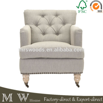 french vintage fabric linen tufted club chair, fabric upholstered tufted club chair, tufted club chair