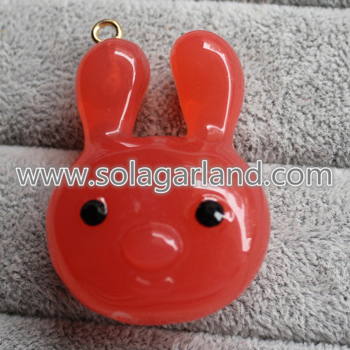 34*46MM Acrylic Plastic Adorable Bunny Beads Rabbit Pendants