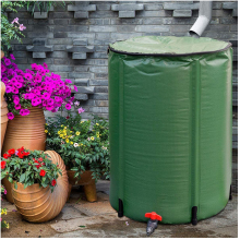 Modern Hard Plastic Rain Barrel System for Downspout Rainwater Collection
