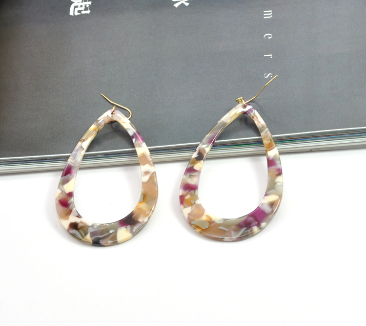 Custom tortoiseshell pattern hook earring jewelry for women iridescent trendy acetate ear ring