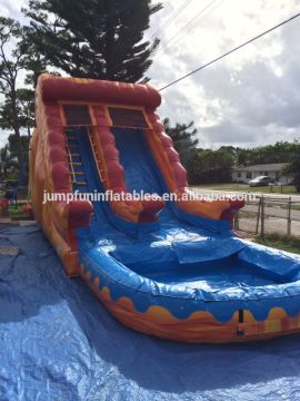 children inflatable pool slide,adults inflatable wet slide with water pool