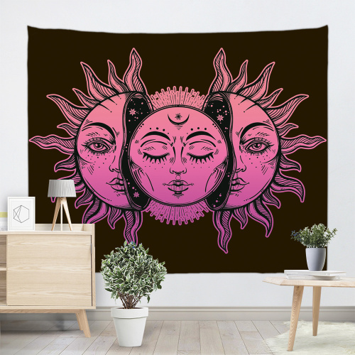 Sun and Moon Face Tapestry Mandala Wall Hanging Indian Hippie Bohemian Psychedelic Mystic Tapestry