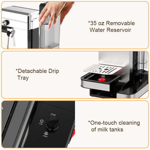 Semi Automatic Espresso Machine Espresso Machine With Milk Steamer And Frother Supplier