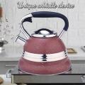 Rojo con diseño de acero inoxidable Whistling Tea Kettle