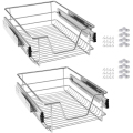 2x40cm Eingebauter herausziehbarer Teleskop-Küchenschubladenkorb