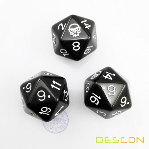 20-Sides Custom Polyhedral Dice with Engraving Logo