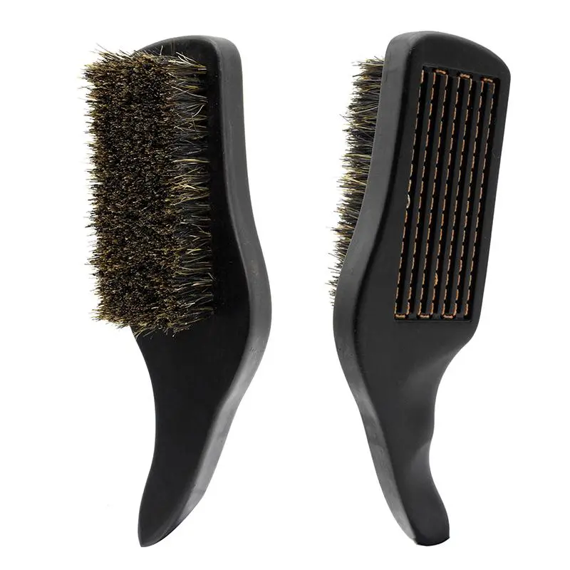 Men Beard Brush Boar Hair Bristle Hard Shaving Comb Wood Handle Face Massage Hairdresser Mustache Brush Shaving Beauty Tool