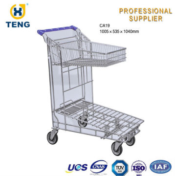 China high quality double-deck Supermarket special trolley Cargo
