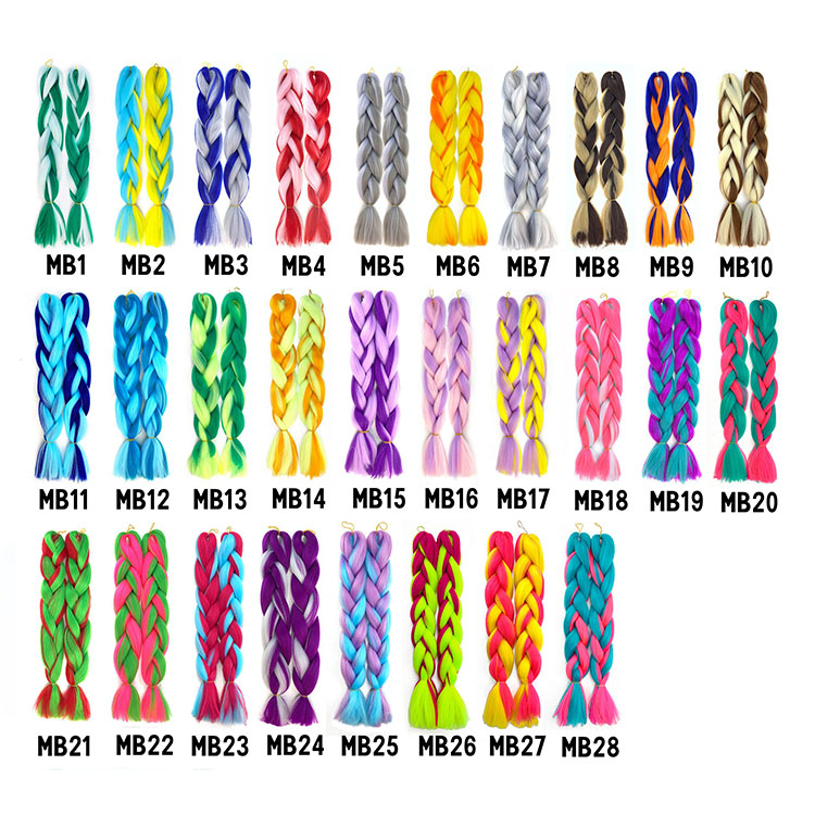 Jumbo Braiding Hair Extensions African Braids Hair Straight Yaki Texture Synthetic Fiber Mixed Color For Children And Women