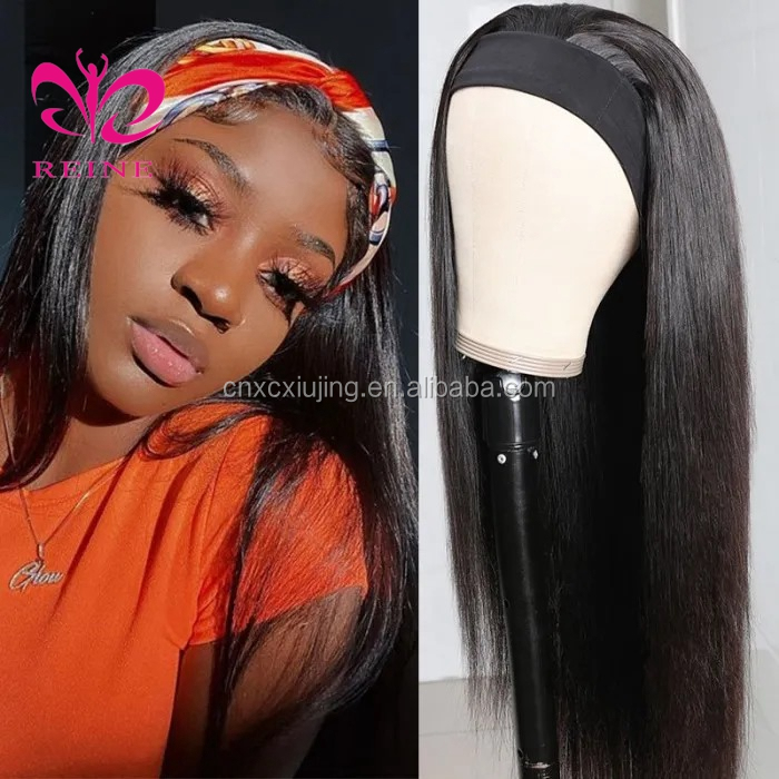REINE Headband Wigs Glueless Straight Human Hair Wigs Best Half Wigs 14-26 Inch