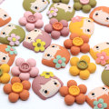 Hoge Kwaliteit Fairy Meisje Bloemvormige Hars Cabochon 100 stks / zak Voor Slaapkamer Bureau Ornamenten Kids Toy Decor Spacer