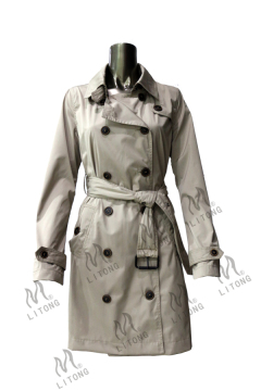 OEM ODM Elegant Windbreaker European Style Wind Coat Women Red Trench Coat