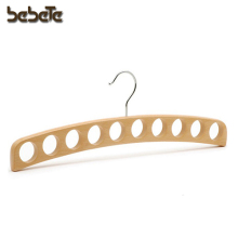 10-Hole Hangerworld Natural Premium Wooden Scarf Hanger - Also For Ties, Jewellery Accessories etc