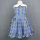 Girls Blue Cotton Flannel Plaid Ruffle Dress