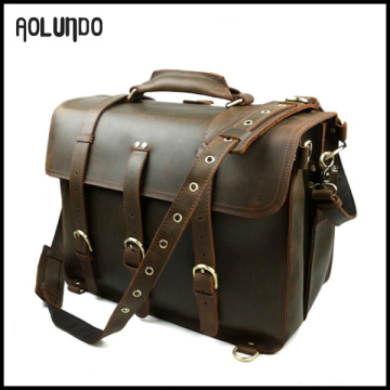 Classical designed leather travel messenger bag cowboy bag