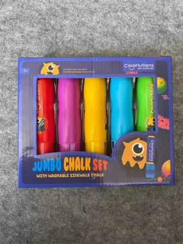 Jumbo Chalk Set With Washable Sidewalk Chalk