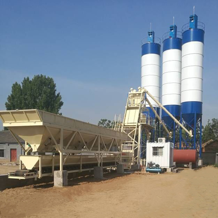 Mini belt type concrete batching plant