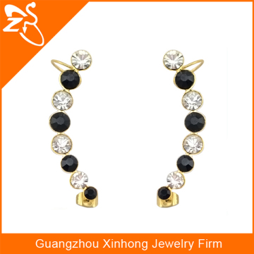 gold plated ear cuff jewelry, wholesale ear cuff earrings, fashion 316 L stainless steel crystal ear cuffs
